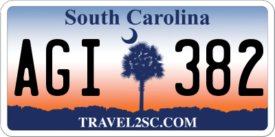 SC license plate AGI382