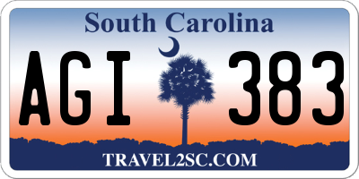 SC license plate AGI383