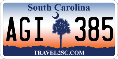 SC license plate AGI385