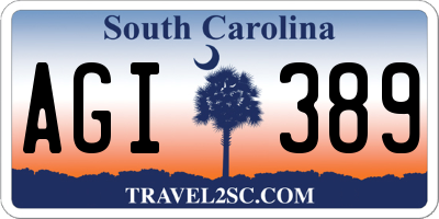 SC license plate AGI389