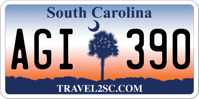 SC license plate AGI390