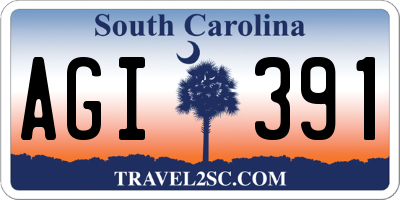 SC license plate AGI391