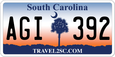 SC license plate AGI392