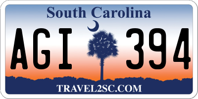 SC license plate AGI394