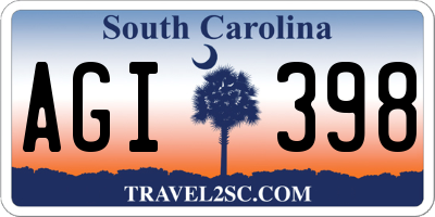 SC license plate AGI398