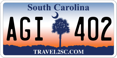 SC license plate AGI402