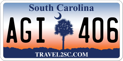 SC license plate AGI406