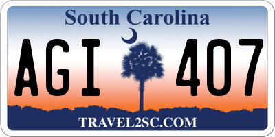SC license plate AGI407