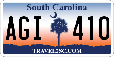 SC license plate AGI410