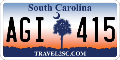 SC license plate AGI415