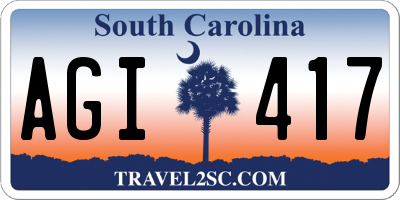 SC license plate AGI417