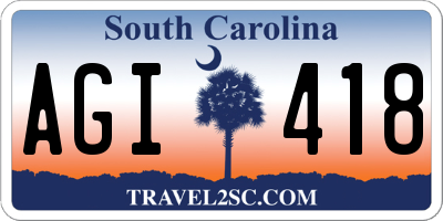 SC license plate AGI418