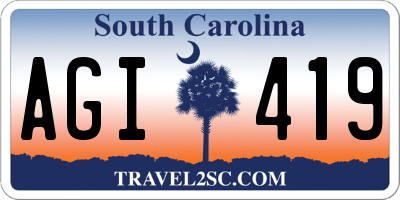 SC license plate AGI419