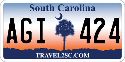 SC license plate AGI424