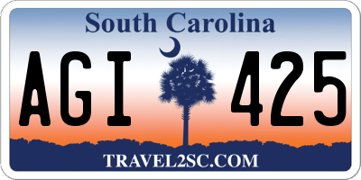 SC license plate AGI425
