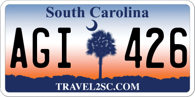 SC license plate AGI426