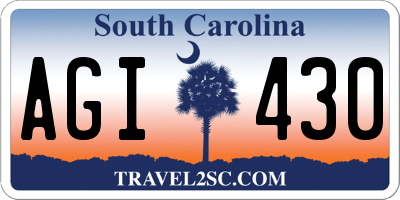 SC license plate AGI430