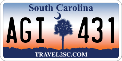 SC license plate AGI431