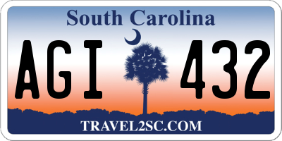 SC license plate AGI432