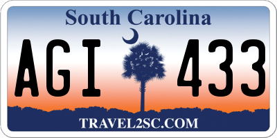 SC license plate AGI433