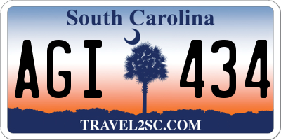 SC license plate AGI434
