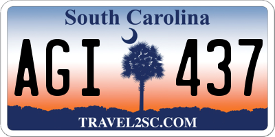 SC license plate AGI437