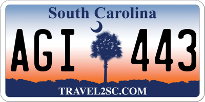 SC license plate AGI443