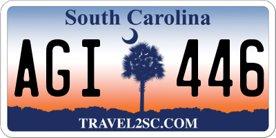 SC license plate AGI446