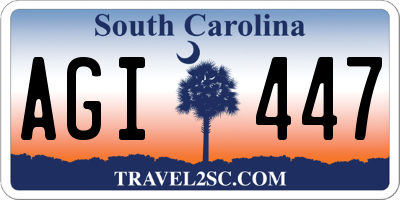 SC license plate AGI447
