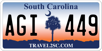 SC license plate AGI449