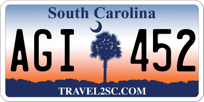 SC license plate AGI452