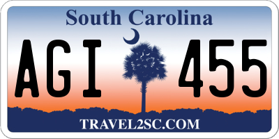 SC license plate AGI455