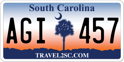 SC license plate AGI457