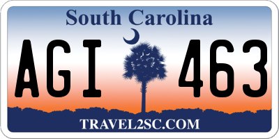 SC license plate AGI463