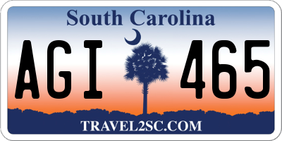 SC license plate AGI465