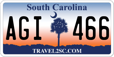 SC license plate AGI466