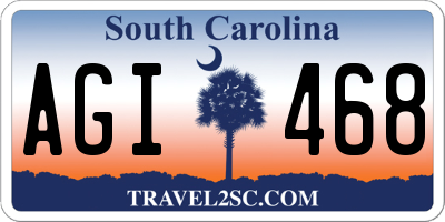 SC license plate AGI468