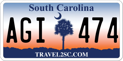 SC license plate AGI474