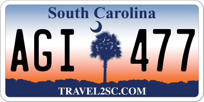 SC license plate AGI477