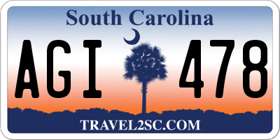 SC license plate AGI478