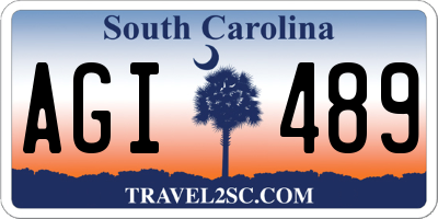 SC license plate AGI489