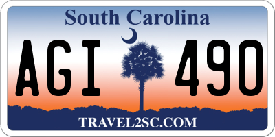 SC license plate AGI490