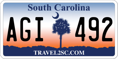 SC license plate AGI492
