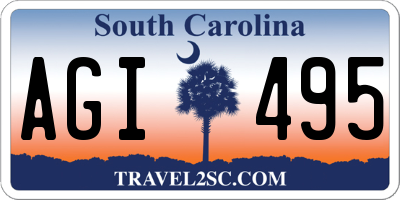 SC license plate AGI495