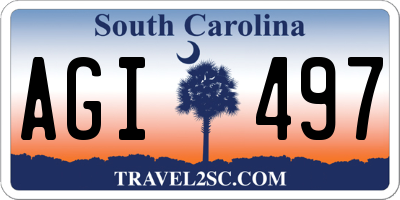 SC license plate AGI497