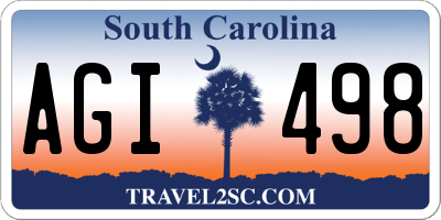 SC license plate AGI498