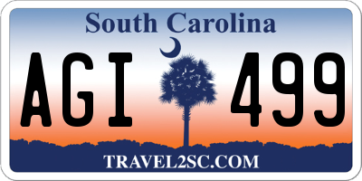 SC license plate AGI499