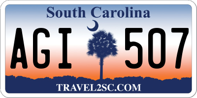 SC license plate AGI507