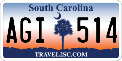 SC license plate AGI514