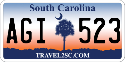 SC license plate AGI523
